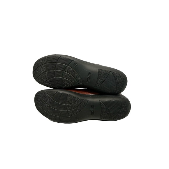 Hotter Murmur Super Soft Brown Comfort Leather Booties women's Double Zip Sz 9.5 - Picture 3 of 11